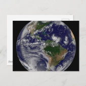 Volle aarde met tropische Stormen in de Atlantisch Briefkaart (Voorkant / Achterkant)