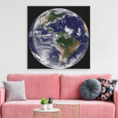 Volle aarde met tropische Stormen in de Atlantisch Canvas Afdruk (Insitu (Woonkamer))