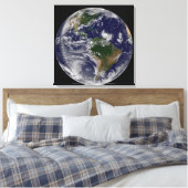 Volle aarde met tropische Stormen in de Atlantisch Canvas Afdruk (Insitu (Slaapkamer))