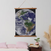 Volle aarde met tropische Stormen in de Atlantisch Hangend Wandkleed (Slaapkamer)