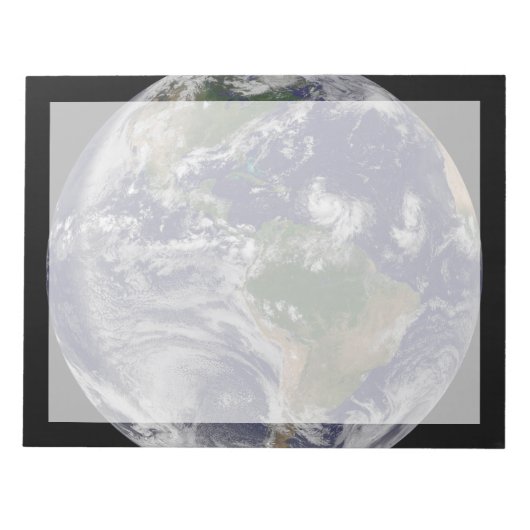 Volle aarde met tropische Stormen in de Atlantisch Notitieblok (Voorkant)