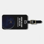 Volle aarde 's nachts met stadslichten van Amerika Bagagelabel (Voorkant horizontaal)