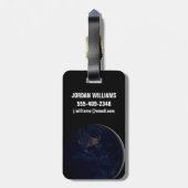 Volle aarde 's nachts met stadslichten van Amerika Bagagelabel (Achterkant verticaal)