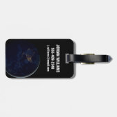 Volle aarde 's nachts met stadslichten van Amerika Bagagelabel (Achterkant horizontaal)