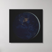 Volle aarde 's nachts met stadslichten van Amerika Canvas Afdruk (Voorkant)