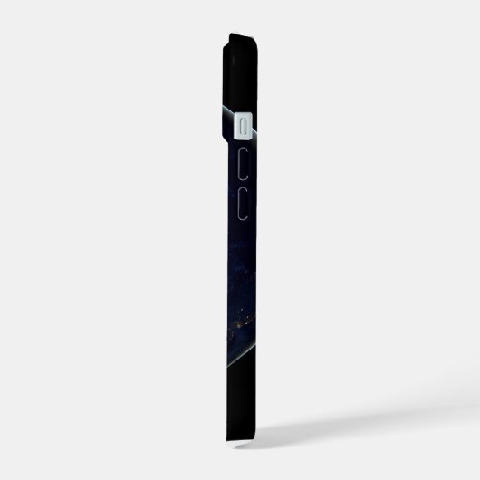 Volle aarde 's nachts met stadslichten van Amerika iPhone 15 Case (Linkerkant)