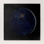 Volle aarde 's nachts met stadslichten van Amerika Legpuzzel (Verticaal)