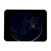 Volle aarde 's nachts met stadslichten van Amerika Magneet (Horizontaal)