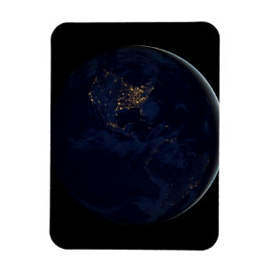 Volle aarde 's nachts met stadslichten van Amerika Magneet