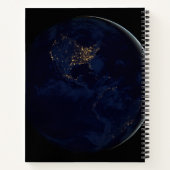 Volle aarde 's nachts met stadslichten van Amerika Notitieboek (Achterkant)