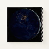 Volle aarde 's nachts met stadslichten van Amerika Notitieboek (Achterkant)