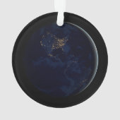 Volle aarde 's nachts met stadslichten van Amerika Ornament (achterkant)