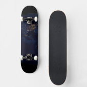 Volle aarde 's nachts met stadslichten van Amerika Persoonlijk Skateboard (Voorkant)