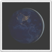 Volle aarde 's nachts met stadslichten van Amerika Sticker (Voorkant)