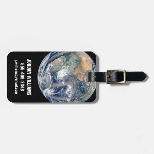Volle aarde toont het oostelijk halfrond. bagagelabel (Voorkant horizontaal)