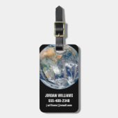 Volle aarde toont het oostelijk halfrond. bagagelabel (Voorkant verticaal)