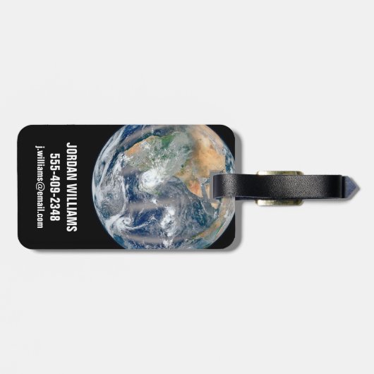 Volle aarde toont het oostelijk halfrond. bagagelabel (Achterkant horizontaal)