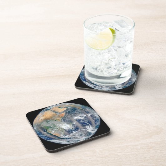 Volle aarde toont het oostelijk halfrond. bier onderzetter (Rechterzijde)