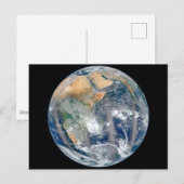 Volle aarde toont het oostelijk halfrond. briefkaart (Voorkant / Achterkant)