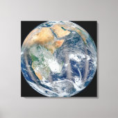 Volle aarde toont het oostelijk halfrond. canvas afdruk (Voorkant)
