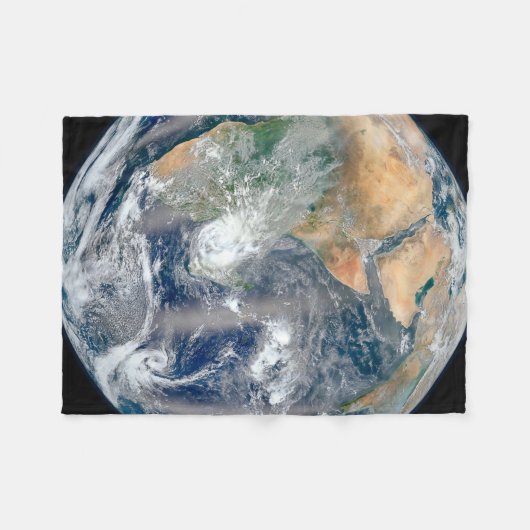 Volle aarde toont het oostelijk halfrond. fleece deken (Voorkant (Horizontaal))