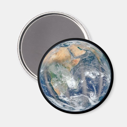 Volle aarde toont het oostelijk halfrond. magneet (Voorkant / Achterkant)