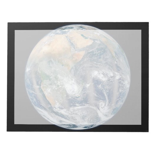 Volle aarde toont het oostelijk halfrond. notitieblok (Voorkant)