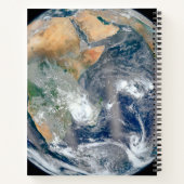 Volle aarde toont het oostelijk halfrond. notitieboek (Achterkant)