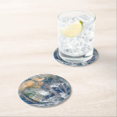 Volle aarde toont het oostelijk halfrond. ronde kartonnen onderzetter (Insitu)