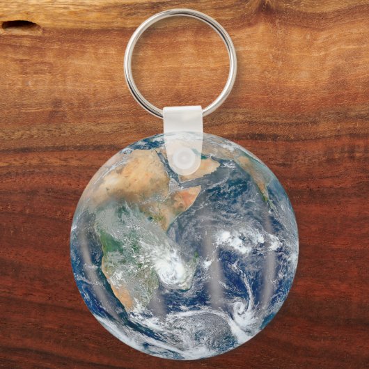 Volle aarde toont het oostelijk halfrond. sleutelhanger (Voorkant)