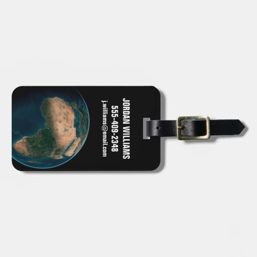 Volle aarde vanuit de ruimte boven het Afrikaanse  Bagagelabel (Voorkant horizontaal)