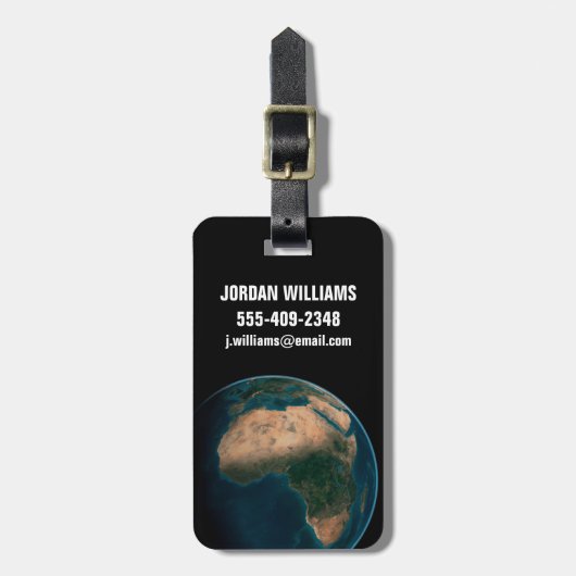 Volle aarde vanuit de ruimte boven het Afrikaanse  Bagagelabel (Voorkant verticaal)