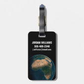 Volle aarde vanuit de ruimte boven het Afrikaanse  Bagagelabel (Achterkant verticaal)