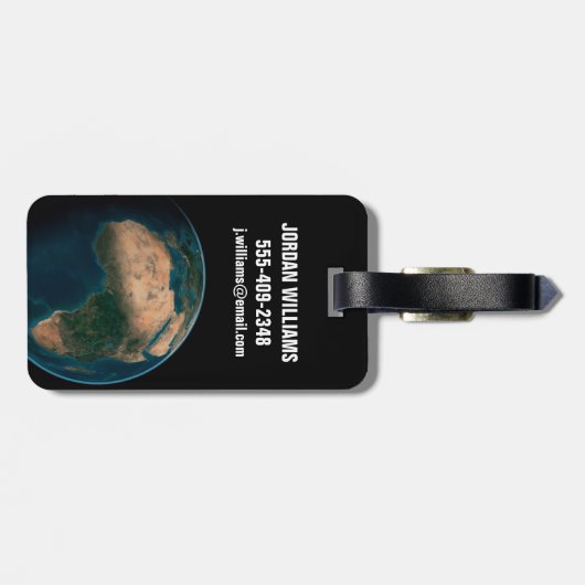 Volle aarde vanuit de ruimte boven het Afrikaanse  Bagagelabel (Achterkant horizontaal)