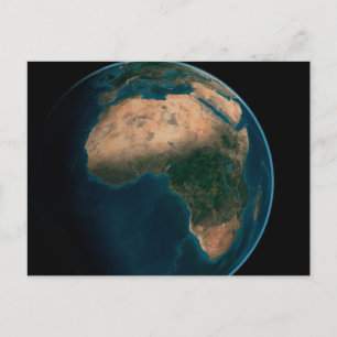 Volle aarde vanuit de ruimte boven het Afrikaanse  Briefkaart