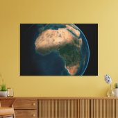 Volle aarde vanuit de ruimte boven het Afrikaanse  Canvas Afdruk (Insitu (Woonkamer))