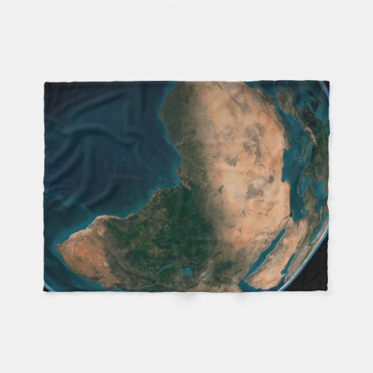 Volle aarde vanuit de ruimte boven het Afrikaanse  Fleece Deken (Voorkant (Horizontaal))