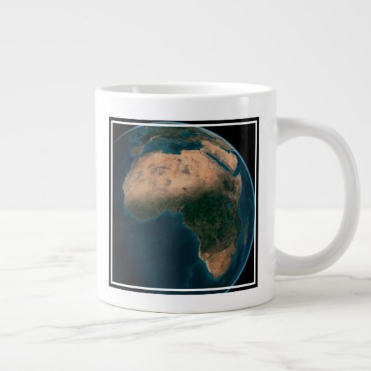 Volle aarde vanuit de ruimte boven het Afrikaanse  Grote Koffiekop (Rechts)