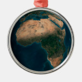 Volle aarde vanuit de ruimte boven het Afrikaanse  Metalen Ornament (Voorkant)