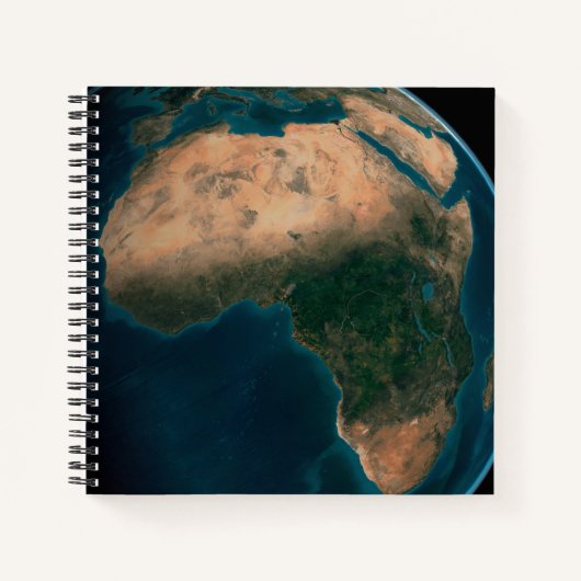 Volle aarde vanuit de ruimte boven het Afrikaanse  Notitieboek (Voorkant)