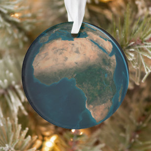 Volle aarde vanuit de ruimte boven het Afrikaanse Ornament