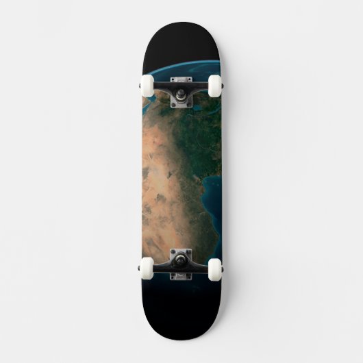 Volle aarde vanuit de ruimte boven het Afrikaanse  Persoonlijk Skateboard (Voorkant)