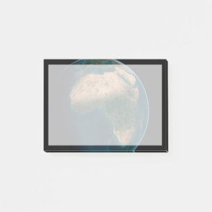 Volle aarde vanuit de ruimte boven het Afrikaanse  Post-it® Notes