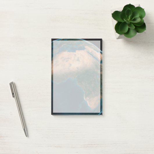 Volle aarde vanuit de ruimte boven het Afrikaanse Post-it® Notes (Kantoor)