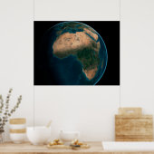 Volle aarde vanuit de ruimte boven het Afrikaanse  Poster (Keuken)