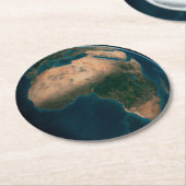 Volle aarde vanuit de ruimte boven het Afrikaanse Ronde Kartonnen Onderzetter (Gebogen)