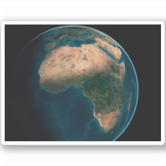 Volle aarde vanuit de ruimte boven het Afrikaanse Sticker (Voorkant)