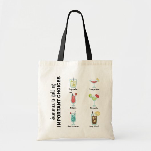Volle belangrijke keuzes: Summer Cocktails Tote Bag (Voorkant)