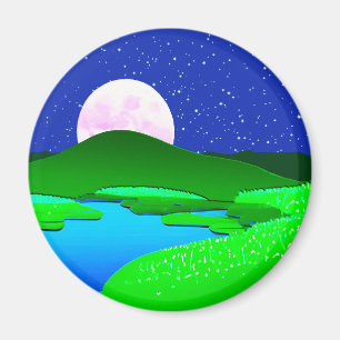 Volle beweging over groene heuvels magneet