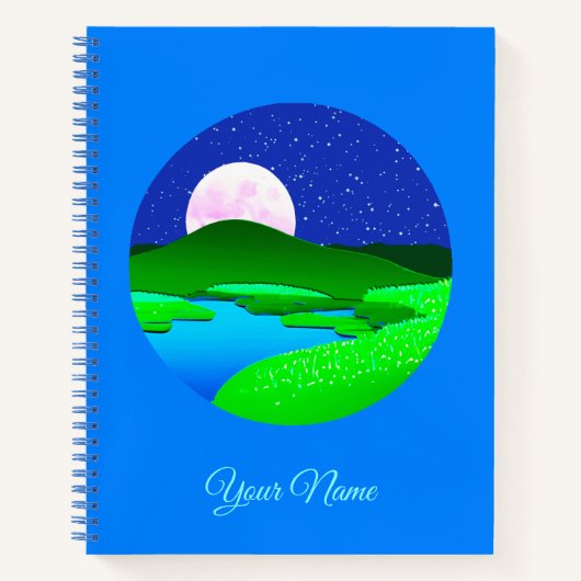 Volle beweging over groene heuvels notitieboek (Voorkant)